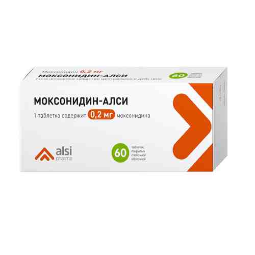 Моксонидин-АЛСИ таб.п/о плен. 0,2мг №60